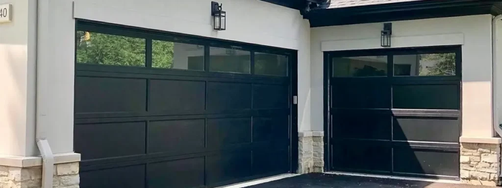Residential garage doors on a two-car garage