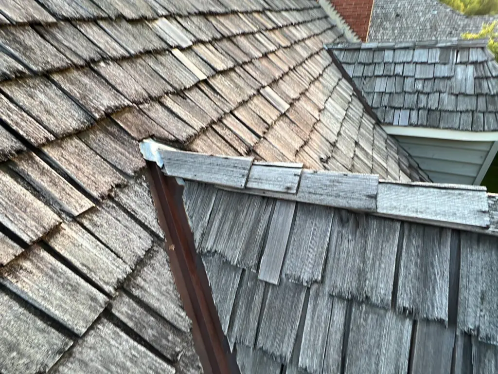 Weathered wood shake roof due for replacement